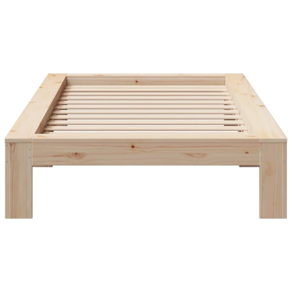 Estructura de cama sin colchón madera maciza pino 75x190
