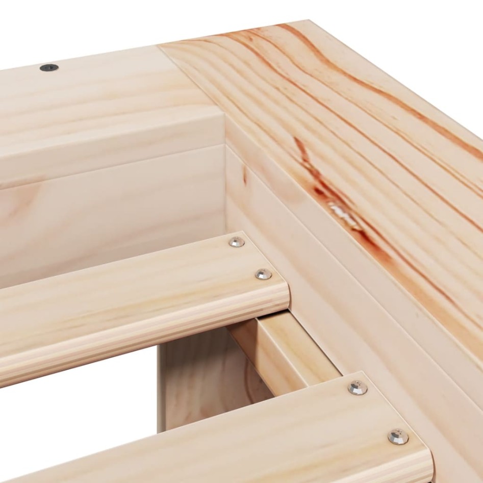 Estructura de cama sin colchón madera maciza pino 75x190