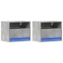 Mesitas de noche de pared con luces LED 2 uds gris