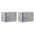 Mesitas de noche de pared con luces LED 2 uds gris