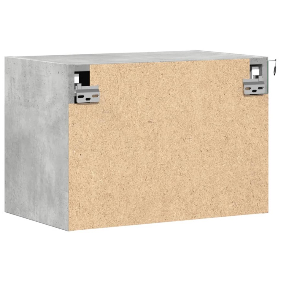 Mesitas de noche de pared con luces LED 2 uds gris