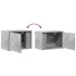 Mesitas de noche de pared con luces LED 2 uds gris
