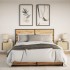 Mesitas de noche de pared con luces LED 2 unidades roble