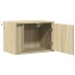 Mesitas de noche de pared con luces LED 2 unidades roble