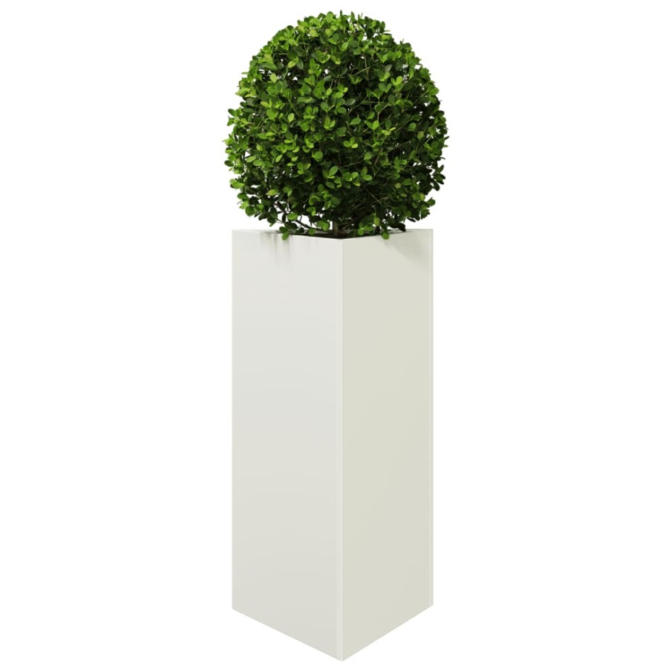 Jardinera triangular acero blanco 40x34,5x70