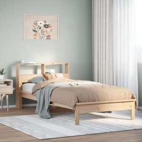 Cama con estantería sin colchón madera maciza de pino 75x190