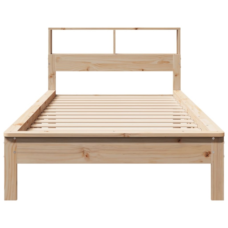 Cama con estantería sin colchón madera maciza de pino 75x190