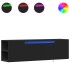 Mueble de TV de pared con luces LED negro 135x31x39,5