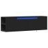 Mueble de TV de pared con luces LED negro 135x31x39,5