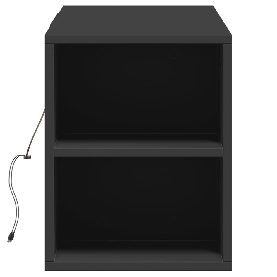 Mueble de TV de pared con luces LED negro 135x31x39,5