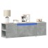Mueble de TV de pared luces LED gris hormigón 135x31x39,5