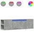 Mueble de TV de pared luces LED gris hormigón 135x31x39,5