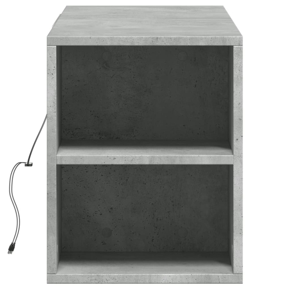 Mueble de TV de pared luces LED gris hormigón 135x31x39,5