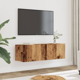 Muebles para TV de pared 2 uds madera envejecida 100x30x30
