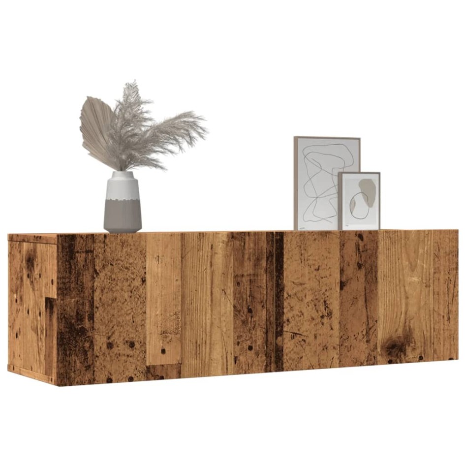 Muebles para TV de pared 2 uds madera envejecida 100x30x30