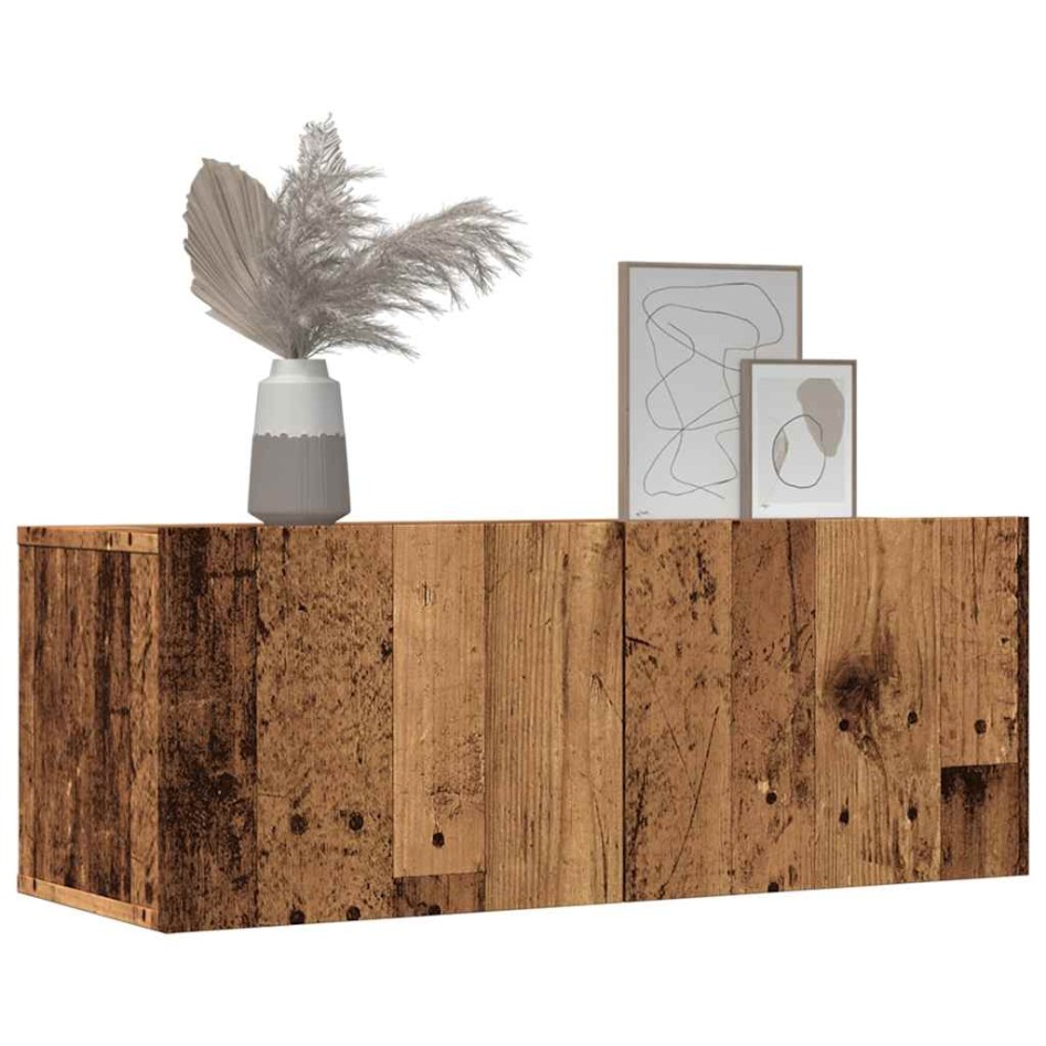 Muebles para TV de pared 2 uds madera envejecida 80x30x30