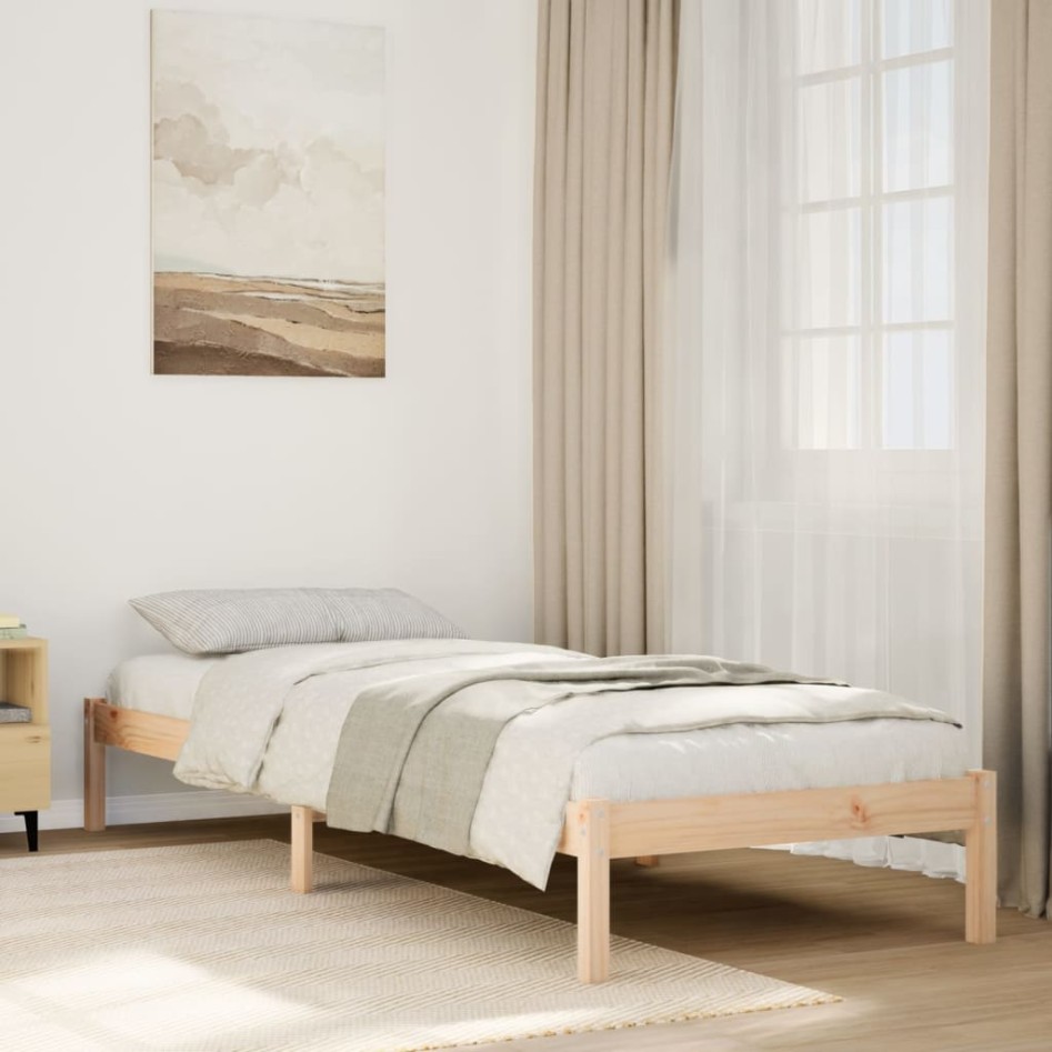 Cama extralarga sin colchón madera maciza de pino 80x210