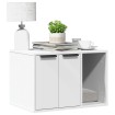 Mueble arenero para gatos madera ingeniería blanco 60x40x40 cm