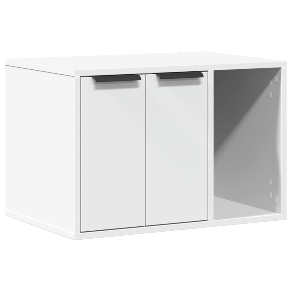Mueble arenero para gatos madera ingeniería blanco 60x40x40