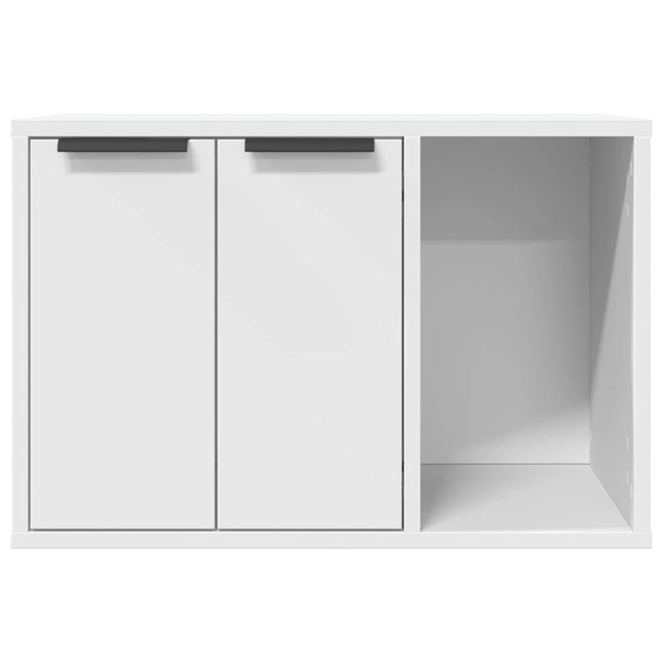 Mueble arenero para gatos madera ingeniería blanco 60x40x40