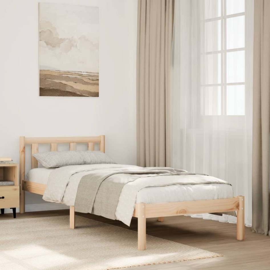 Cama extralarga sin colchón madera maciza de pino 80x210