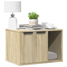 Mueble arenero para gatos madera roble Sonoma 60x40x40