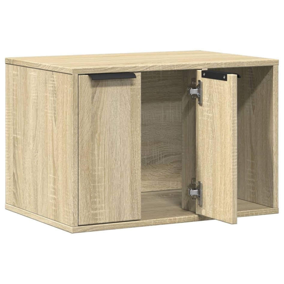 Mueble arenero para gatos madera roble Sonoma 60x40x40