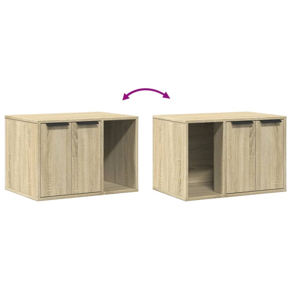 Mueble arenero para gatos madera roble Sonoma 60x40x40