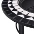vidaXl Brasero de mosaico cerámica negro y blanco 68
