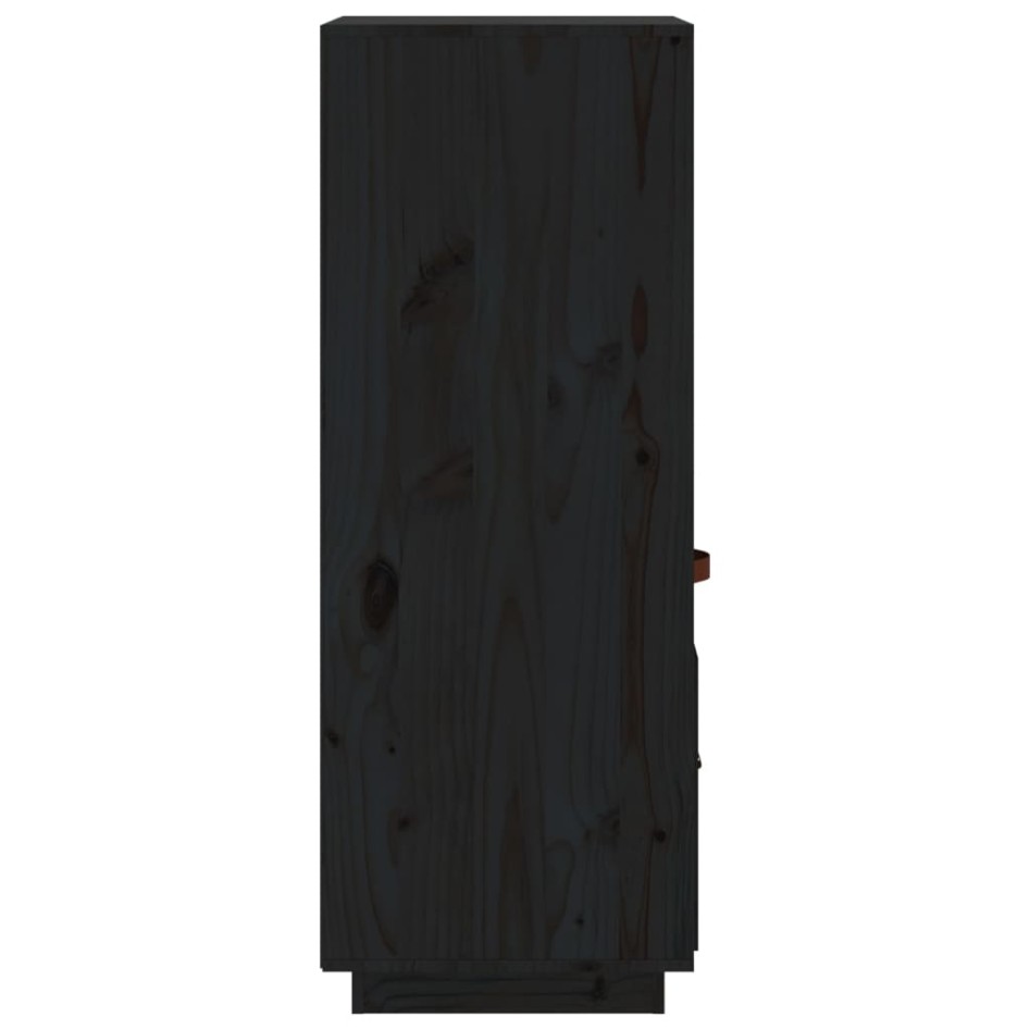 Aparador alto de madera maciza de pino negro 34x40x108,5