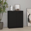 Aparador de madera contrachapada negro 60x30x70 cm