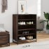 Zapatero de madera y metal marrón roble 75x38x97,5