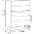 Zapatero de madera y metal marrón roble 75x38x97,5