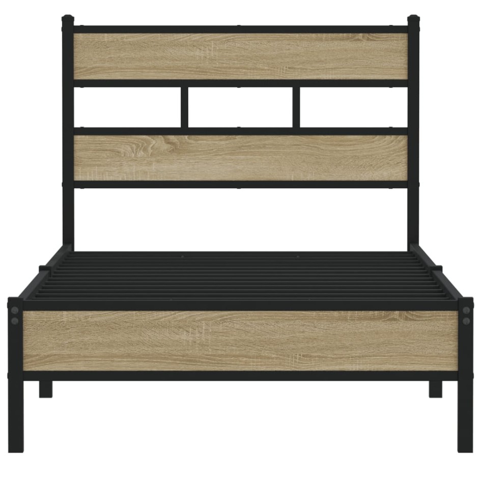 Estructura de cama sin colchón madera roble Sonoma 90x190