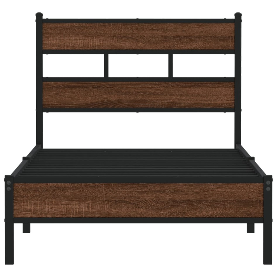 Estructura de cama sin colchón madera marrón roble 90x200