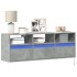Mueble de TV de pared con luces LED gris hormigón 130x31x45