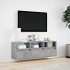 Mueble de TV de pared con luces LED gris hormigón 130x31x45