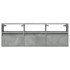 Mueble de TV de pared con luces LED gris hormigón 130x31x45