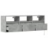 Mueble de TV de pared con luces LED gris hormigón 130x31x45