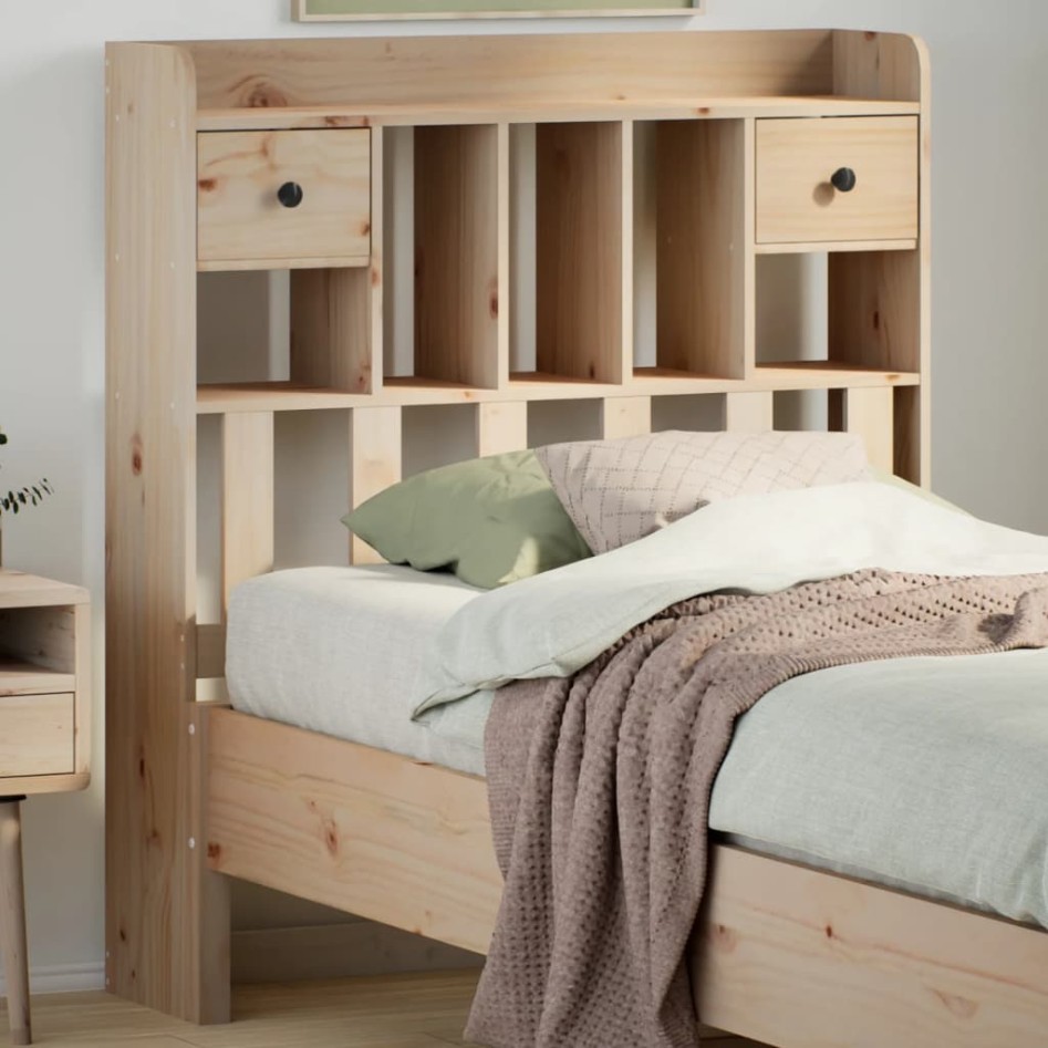 Cabecero de cama con almacenaje madera maciza de pino 100
