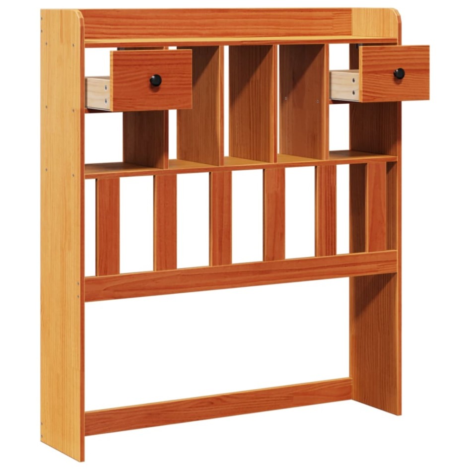 Cabecero de cama almacenaje madera maciza pino marrón 100