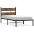Estructura de cama sin colchón metal roble ahumado 90x190