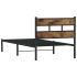 Estructura de cama sin colchón metal roble ahumado 90x190