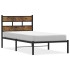 Estructura de cama sin colchón metal roble ahumado 100x190