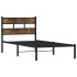 Estructura de cama sin colchón metal roble ahumado 100x190