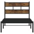 Estructura de cama sin colchón metal roble ahumado 100x190