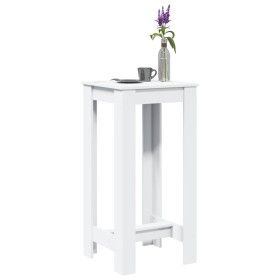 Mesa alta de bar madera de ingeniería blanca 51x50x103,5