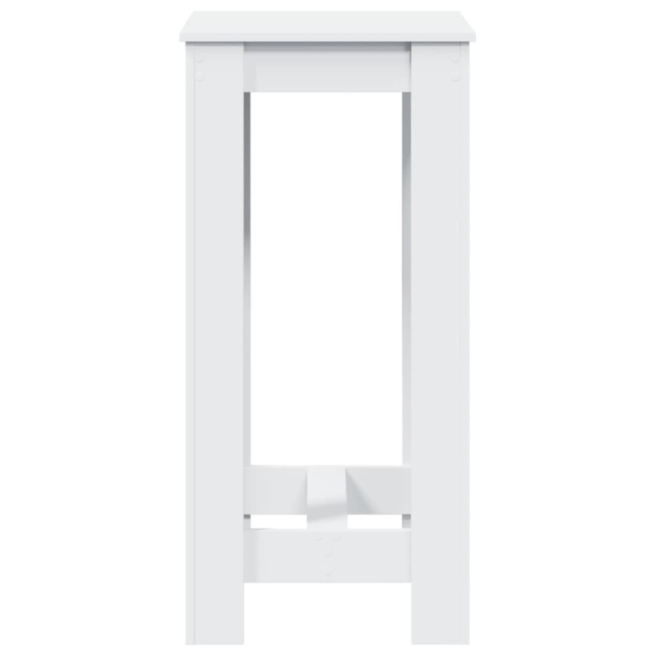 Mesa alta de bar madera de ingeniería blanca 51x50x103,5