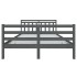 Estructura de cama de madera maciza gris 140x190