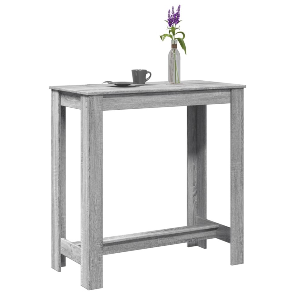 Mesa alta de bar madera ingeniería gris Sonoma 102x50x103,5